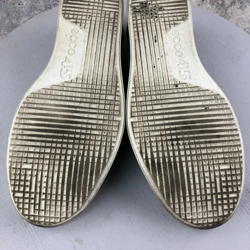 Ecco Men's Size 11-11.5 Cathum 2.0 Slip On Grey Leather Suede Loafers Shoes